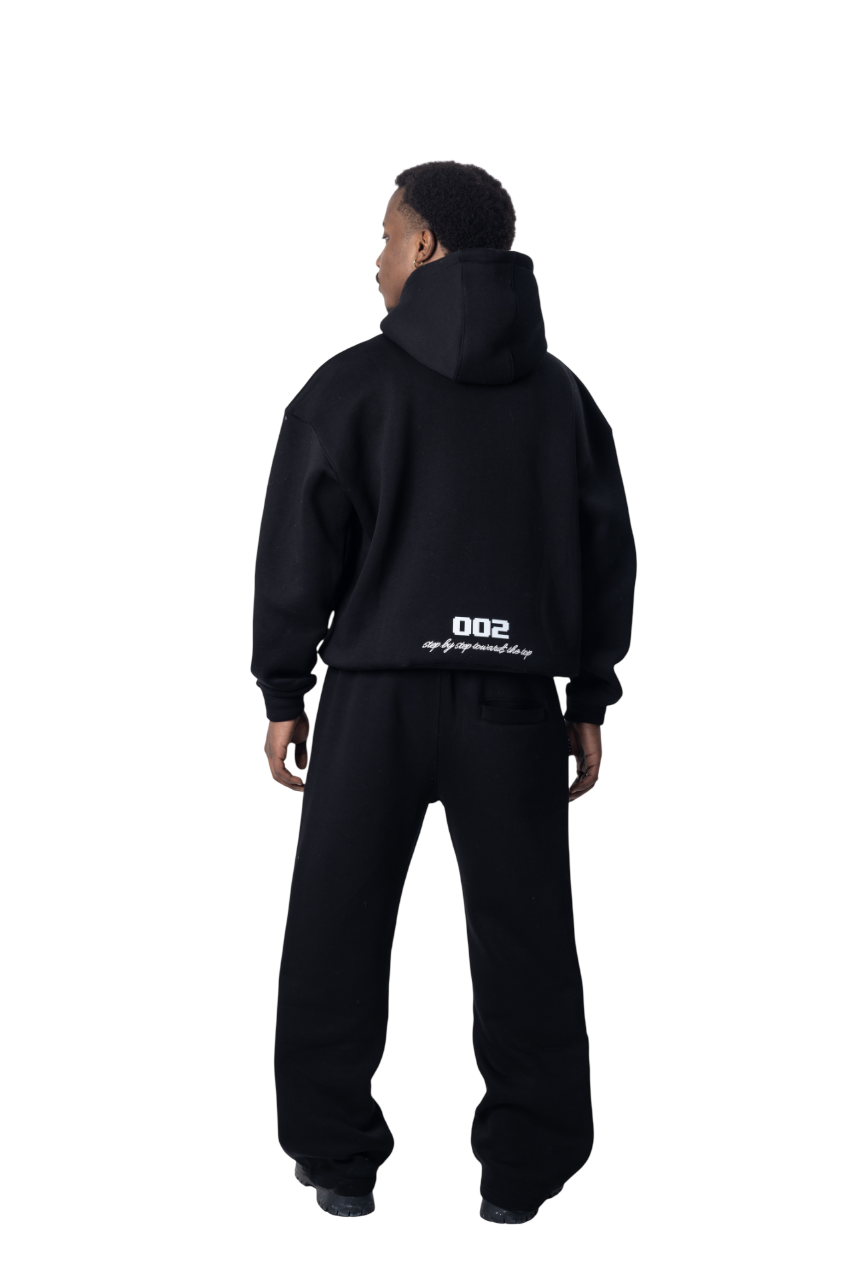 SLEEK BLACK HOODIE SET - UNISEX