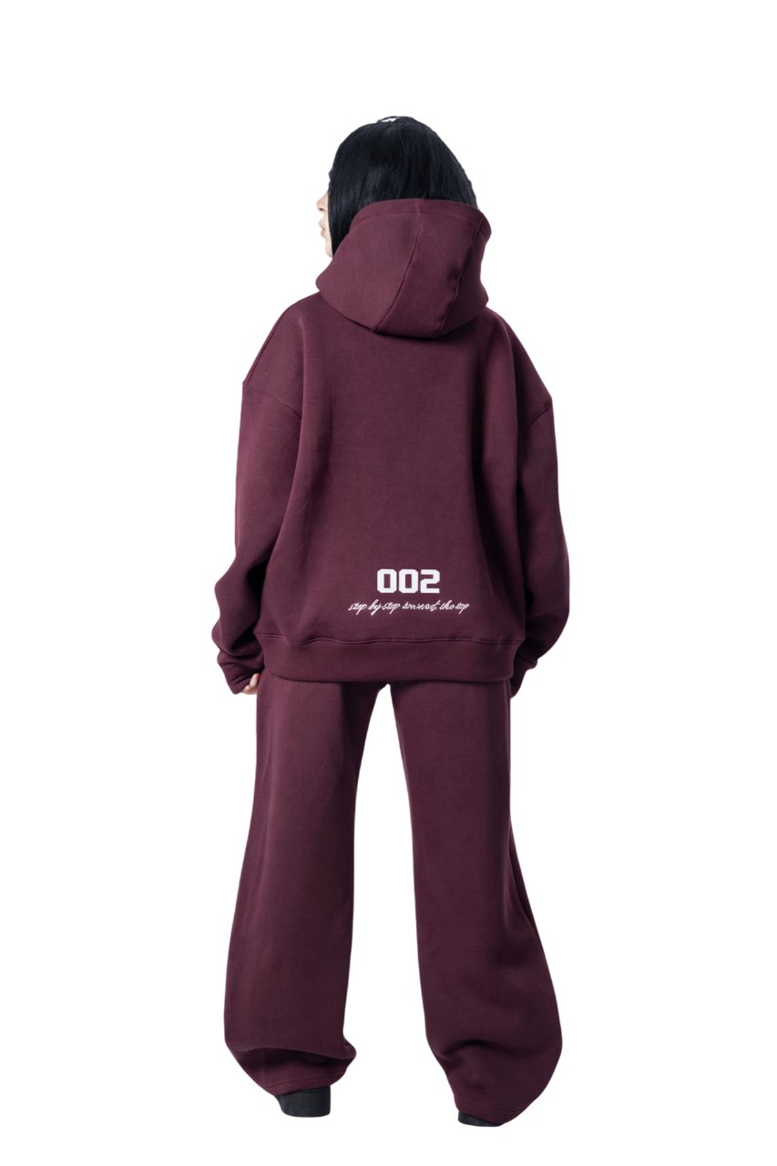 SLEEK BURGUNDY HOODIE SET - UNISEX
