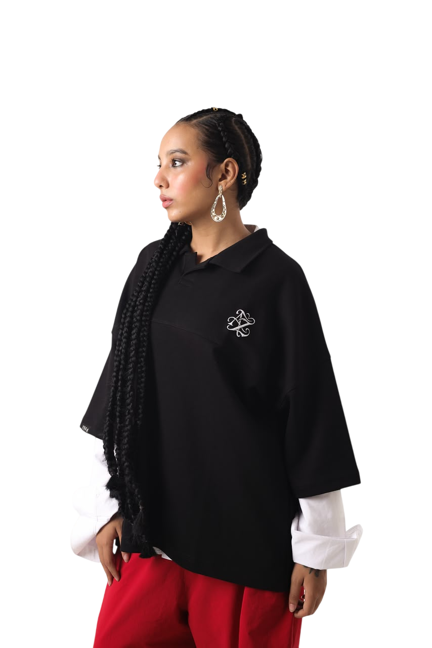 BACK TO LEAD BLACK POLO